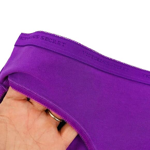 Victoria Secret Purple Cotton Signature Waistband Hiphugger Medium - Picture 2 of 5